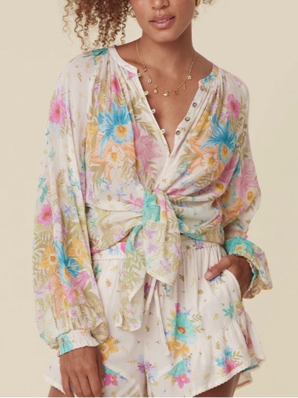 Spell Lei Lei Floral Blouse Size Small - Picture 5 of 7